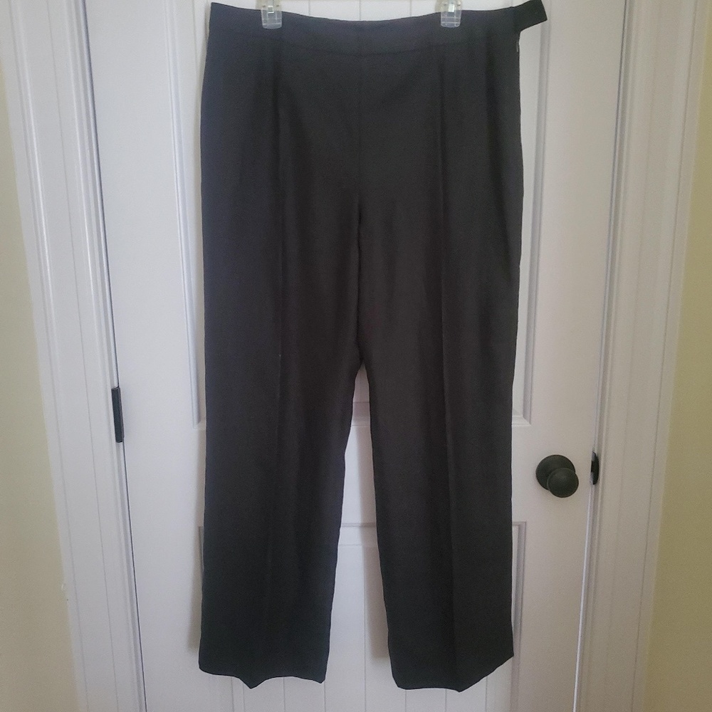 KASPER 100% LINEN WOMEN'S BLACK PANTS - SIZE 14